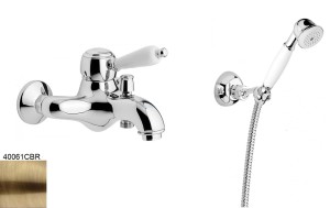 Emmevi Rubinetterie Laguna 40061CBR bateria wannowa ścienna jednouchwytowa brąz antyczny