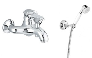 Emmevi Rubinetterie Tiffany 6001CCR bateria wannowa ścienna jednouchwytowa chrom  