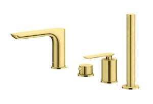 Kohlman EXPERIENCE GOLD BRUSHED QB244EGDB bateria wannowa 4-otworowa złoto szczotkowane