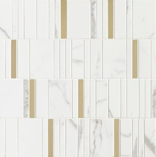Marazzi Allmarble RIV Statuario Lux Mosaico Barcode 40x40 M8H9