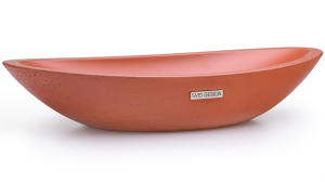 SVIS DESIGN Umywalka nablatowa betonowa lakierowana ORION BASIC czerwona 