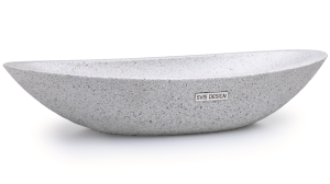 SVIS DESIGN Umywalka nablatowa betonowa ORION BASIC SANDBLASTED biała
