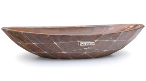 SVIS DESIGN Umywalka nablatowa betonowa DIAMOND BASIC ABSTRACT brązowo - czarna