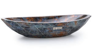 SVIS DESIGN Umywalka nablatowa betonowa DIAMOND BASIC ALCHEMY niebiesko - miedziana