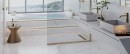 Łazienka z białymi płytkami marmuropodobnymi Porcelanosa Artic