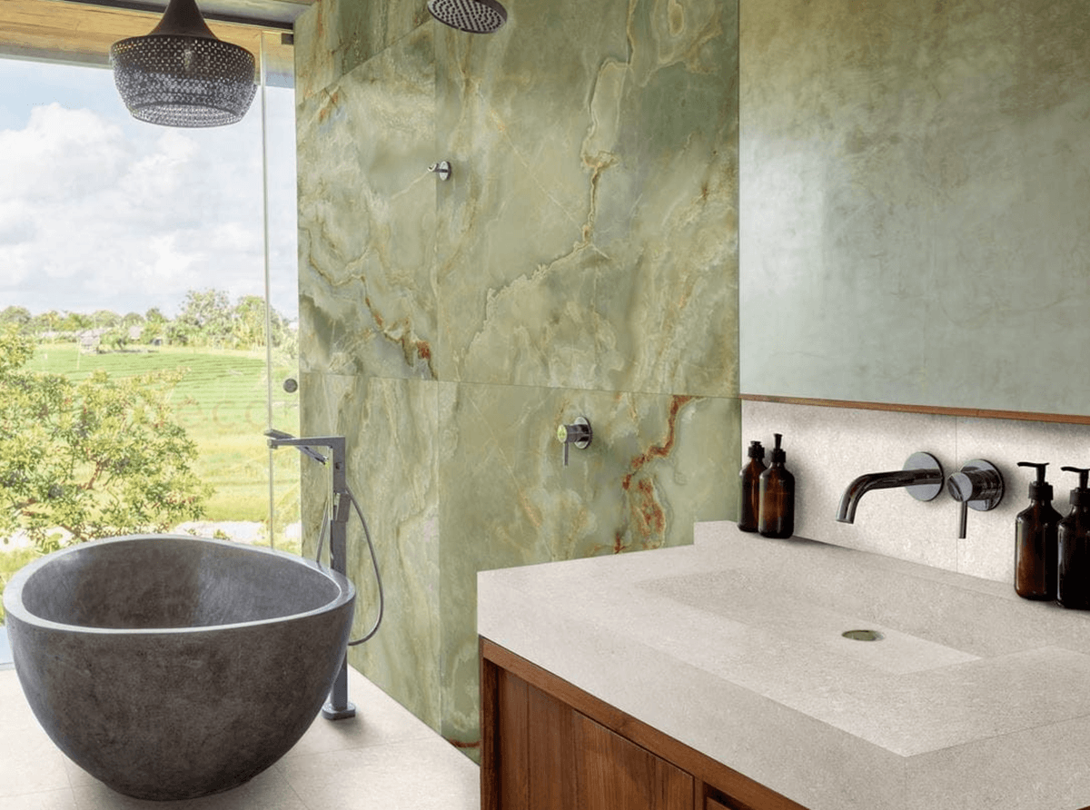 Nowoczesna łazienka Marazzi Grande Marble Look Onice Giada Lux