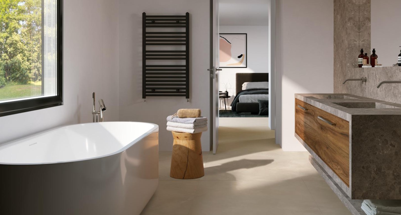 Najmodniejsze kolory płytek 2021 r. w plażowym kolorze