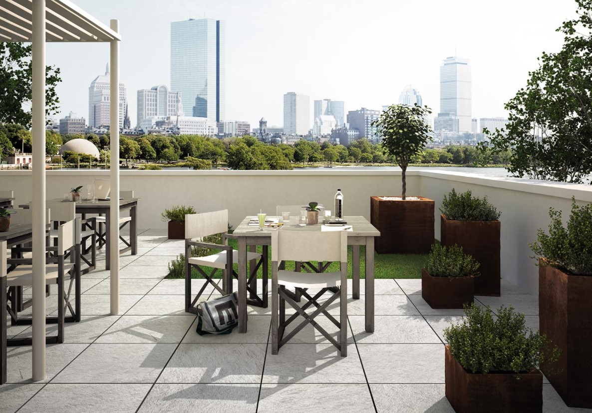 Imitacja kamienia jest idealna do aranżacji nowoczesnego tarasu