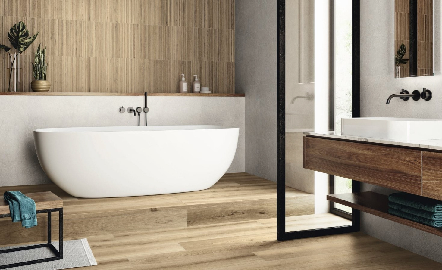 Kolory drewna do łazienki w stylu skandynawskim