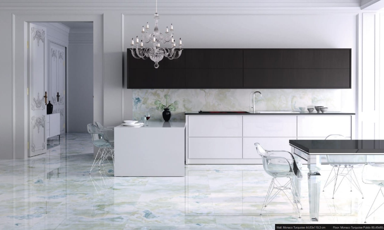 Onyksowe płytki podłogowe z połyskiem kwintesencja elegancji i stylu glamour