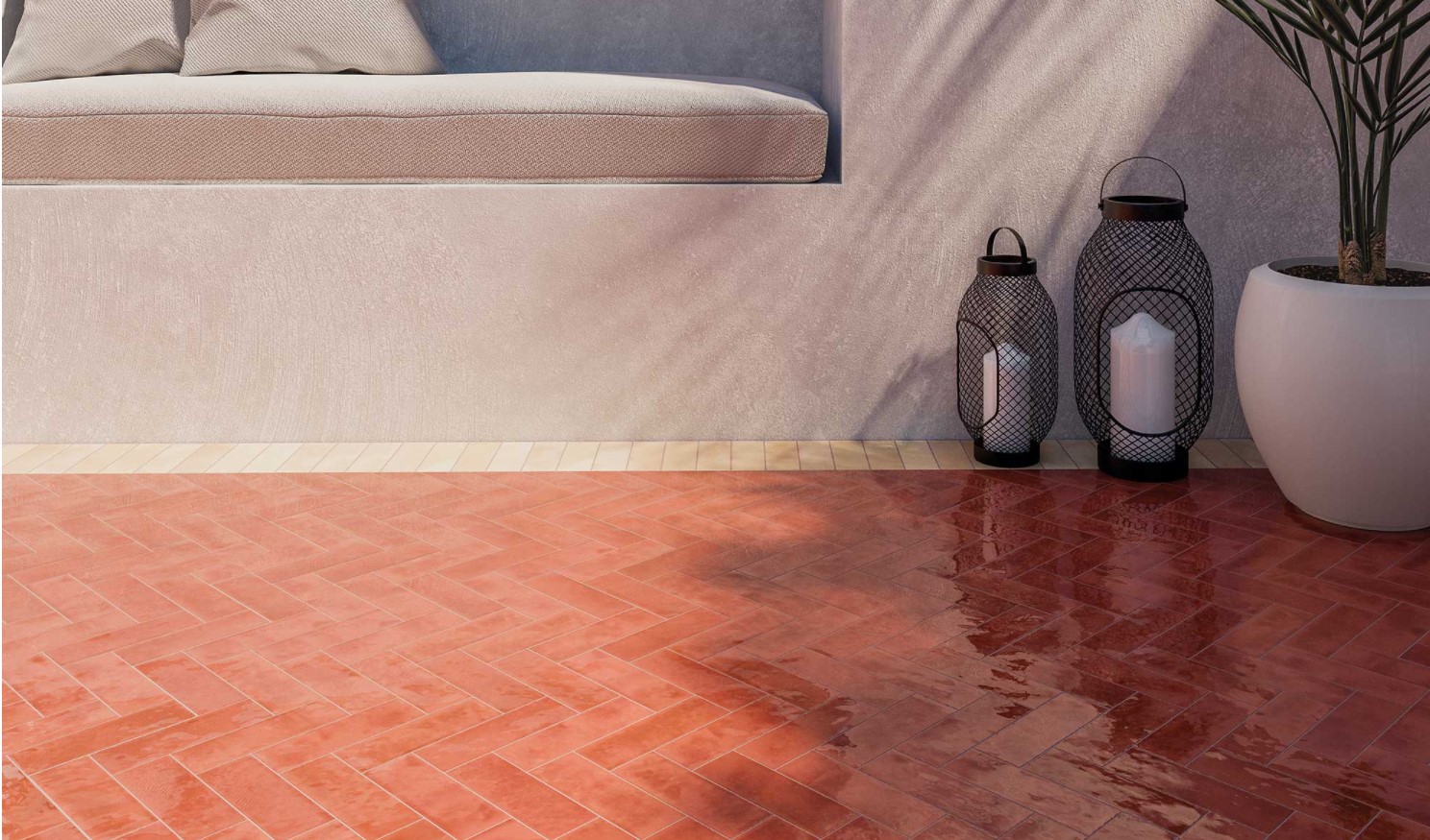 Płytka ceglana na podłodze