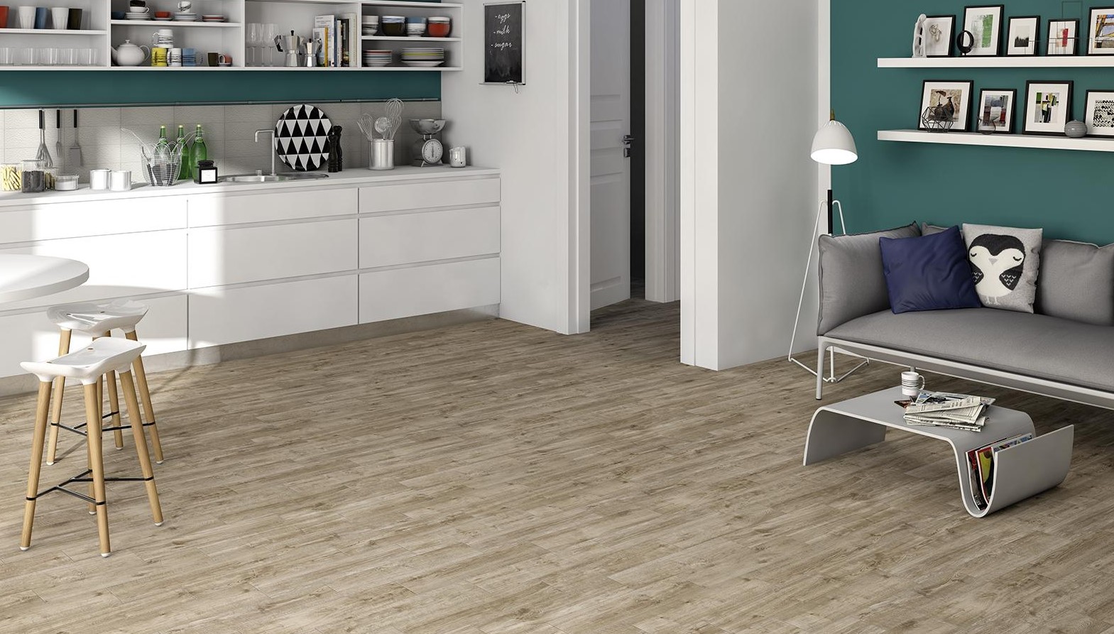 Styl prosty z przesunięciem z krótkimi kaflami