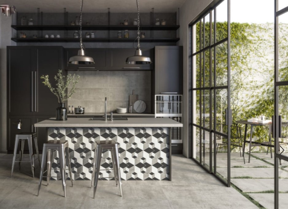 Szare płytki imitacja betonu