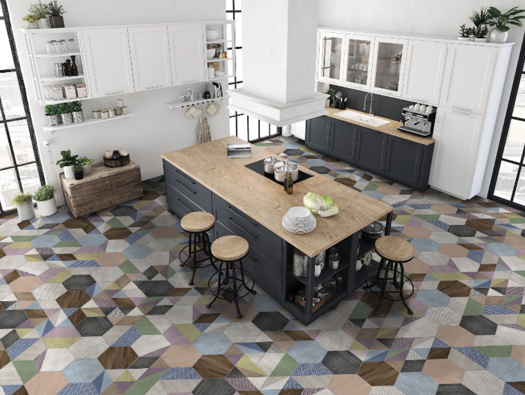 Wyrazista podłoga patchwork