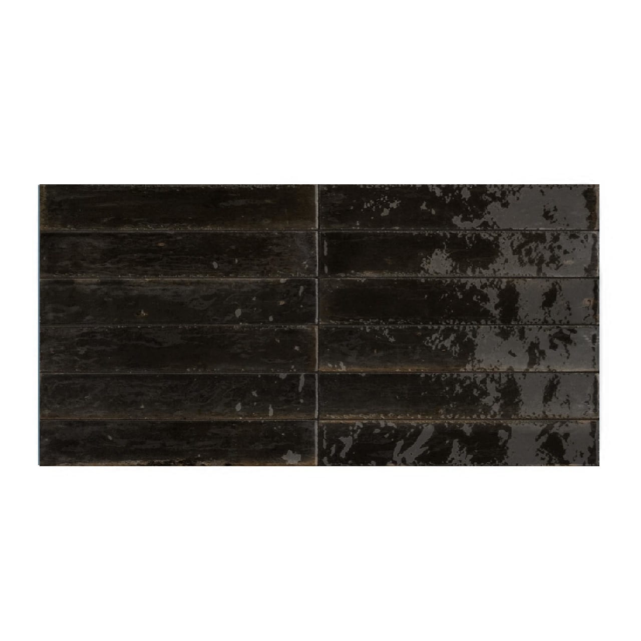 Marazzi Lume Black Lux 6x24 M6RP czarna płytka cegiełka