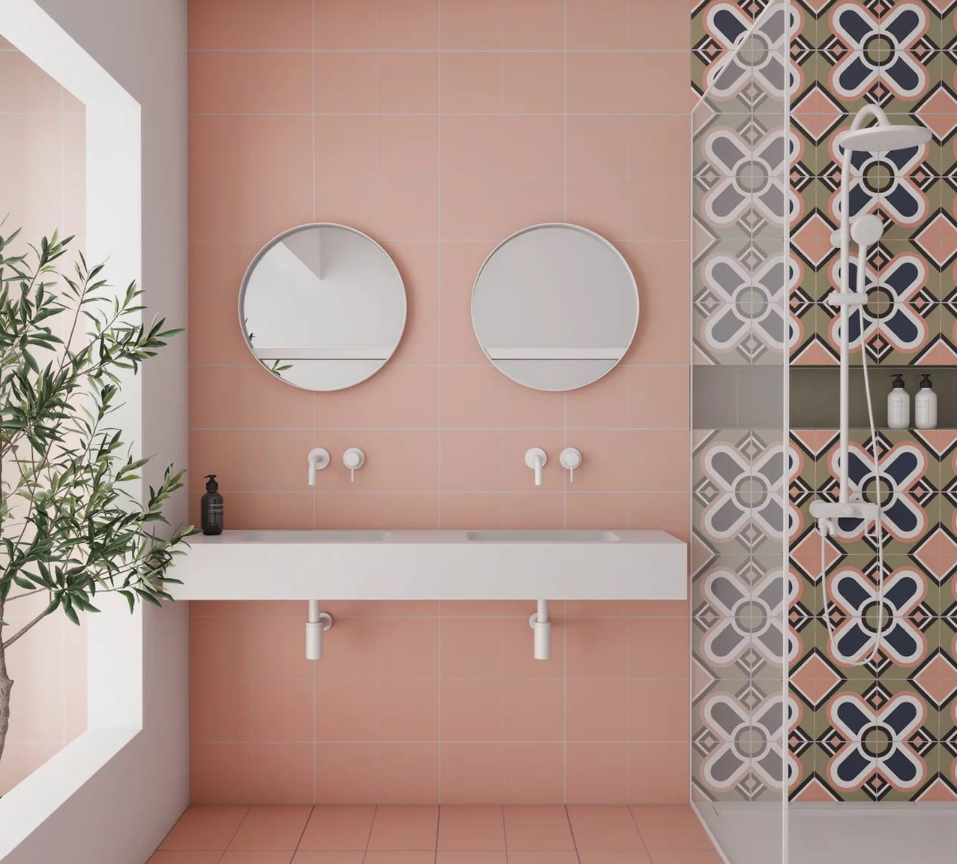 harmonijna łososiowa łazienka