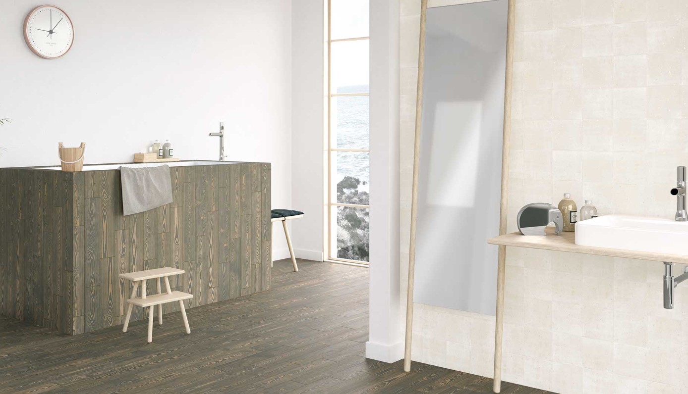 połączenie drewna i ceramiki