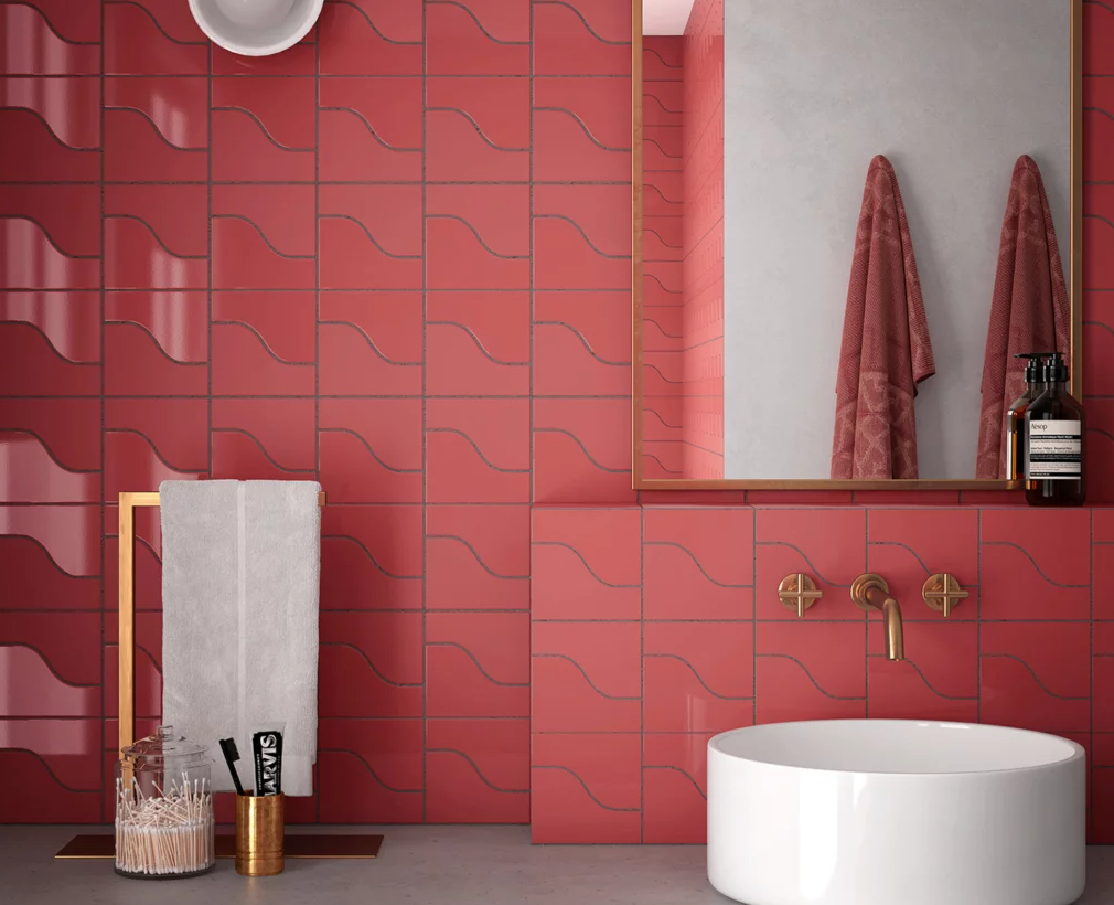 czerwona łazienka