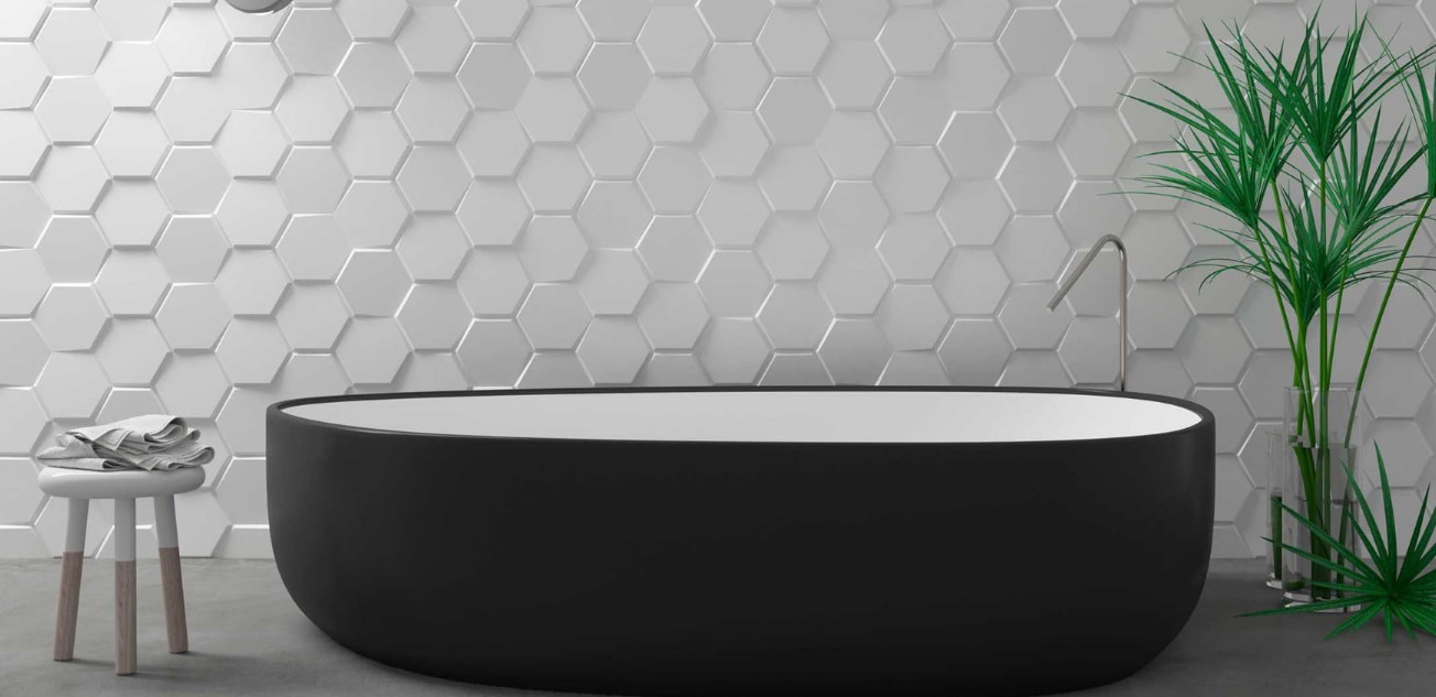 heksagony 3d w łazience