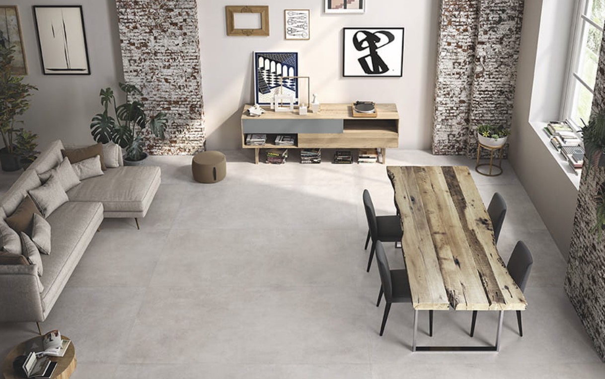 matowe płytki betonowe