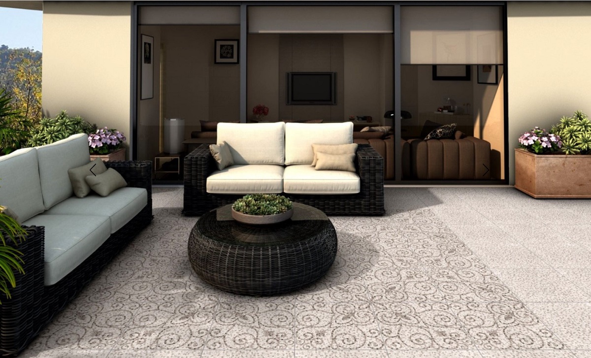 płytki patchworkowe na tarasie