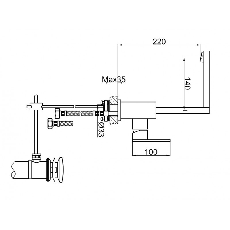 Kohlman NEXEN QB150U bateria umywalkowa stojąca jednouchwytowa chrom