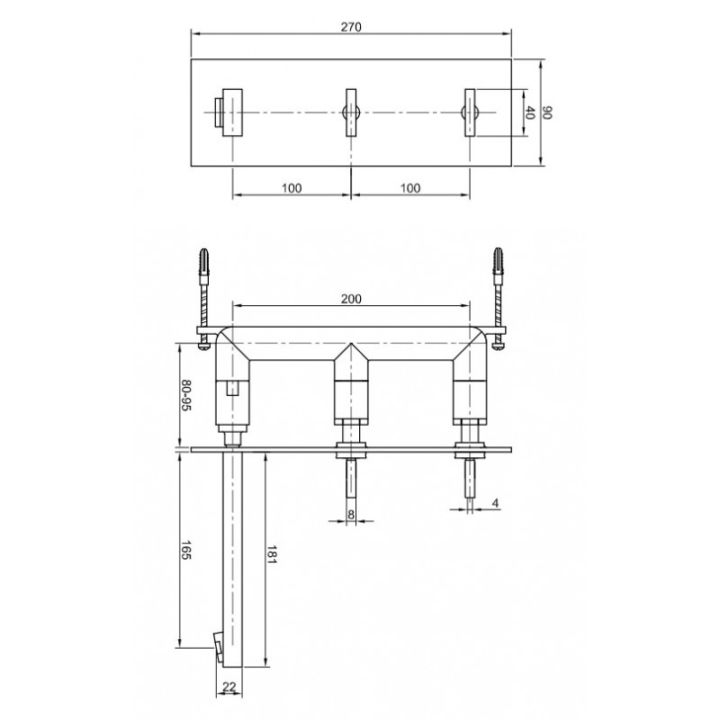 Kohlman NEXEN QW196U bateria umywalkwa podtynkowa chrom