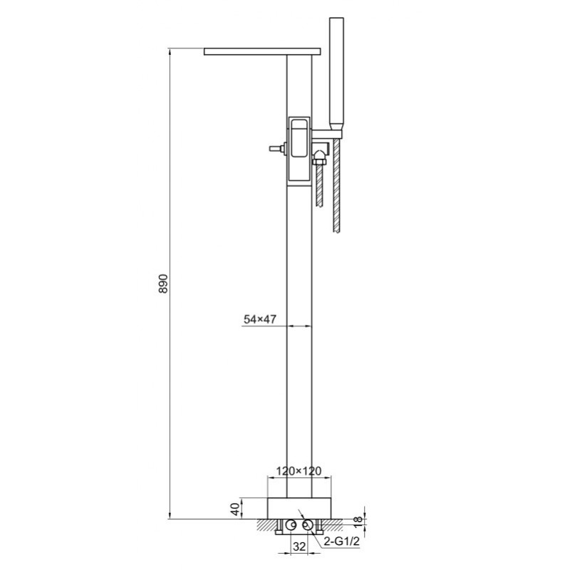 Kohlman NEXEN QF1165U bateria wannowa wolnostojąca chrom