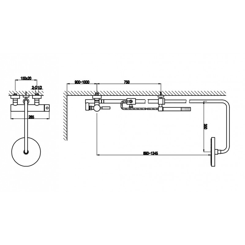 Kohlman ROXIN QW276R zestaw prysznicowy chrom