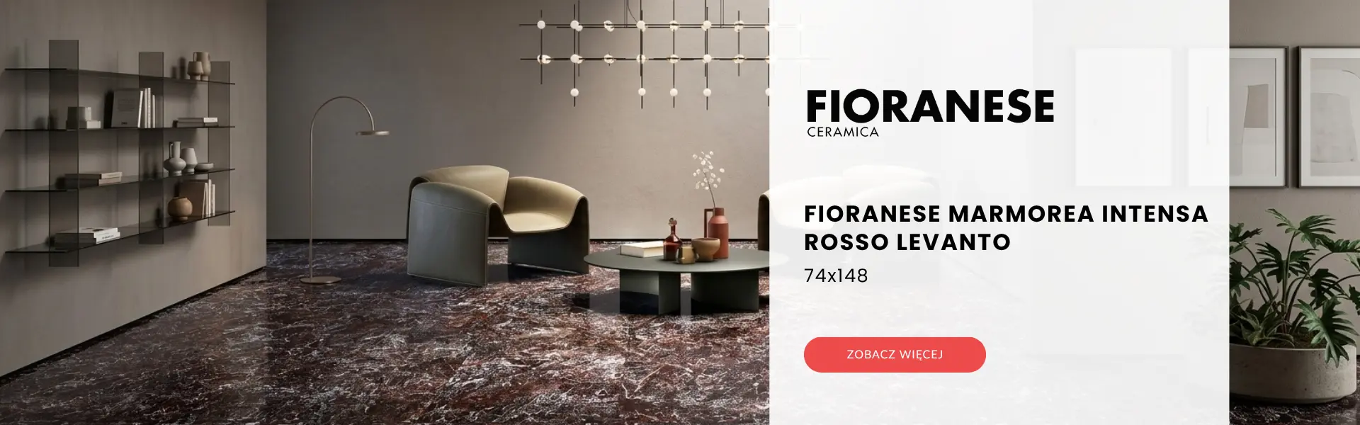 Fioranese Marmorea Intensa Rosso Levanto 74x148