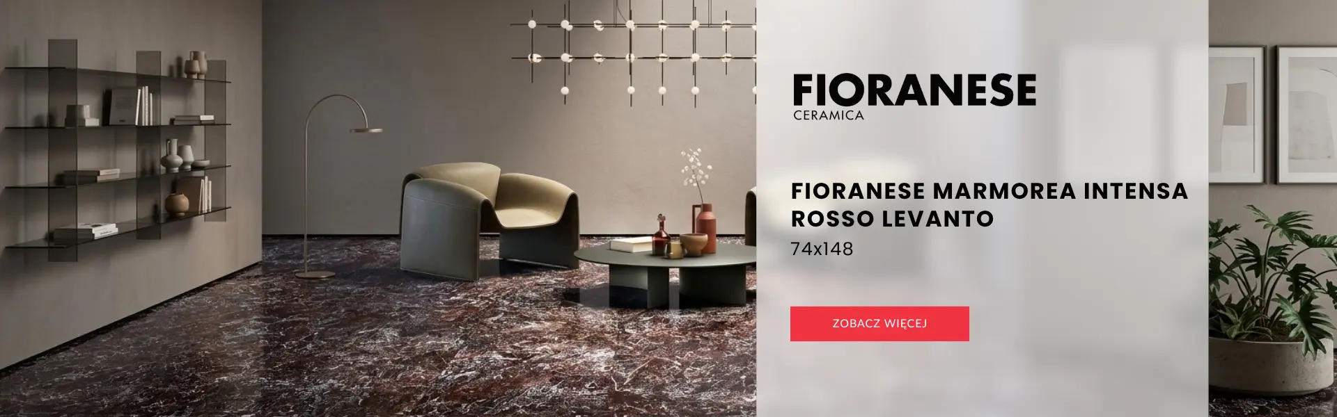 Fioranese Marmorea Intensa Rosso Levanto 74x148
