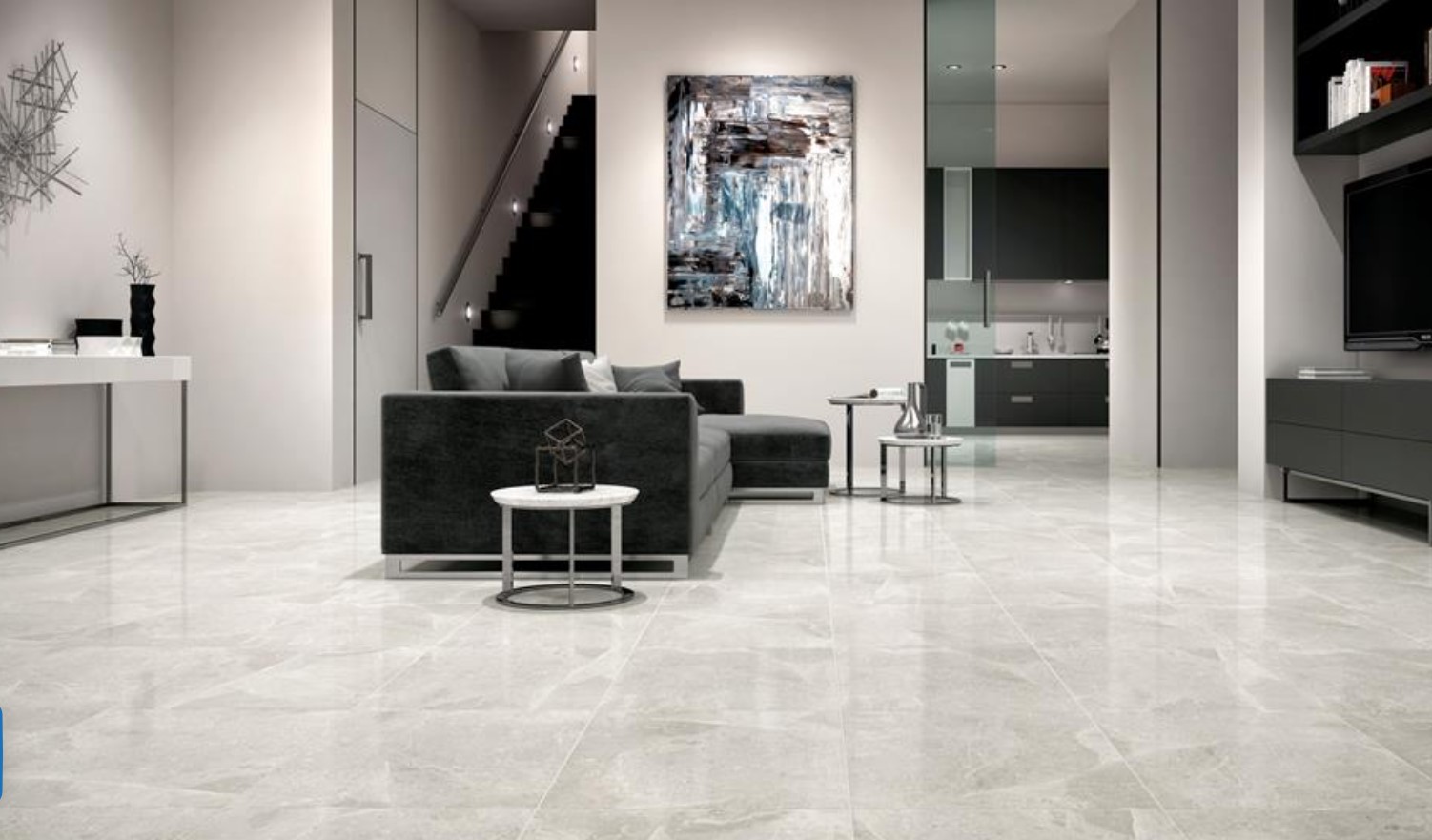 Szare płytki podłogowe do salonu - TOP 5