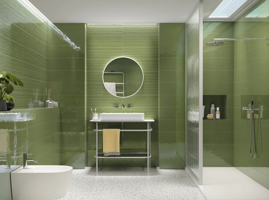 Zielona łazienka — jak dobrać płytki do łazienki w różnym stylu?